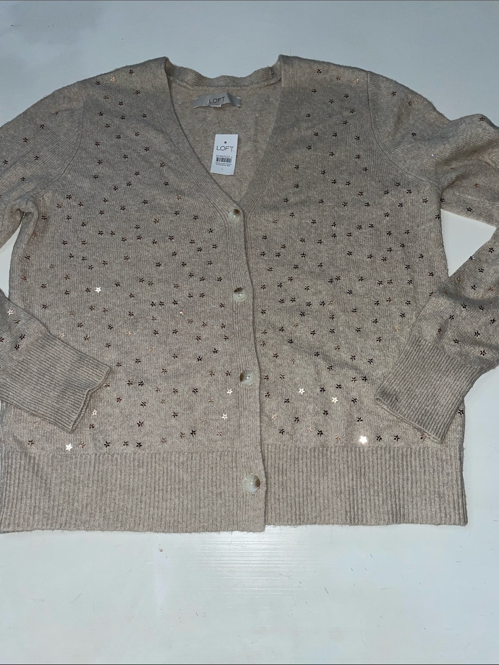 NWT Loft size large star cardigan sweater